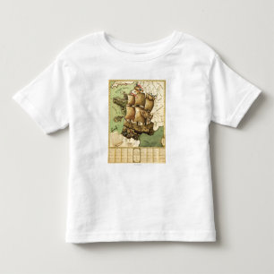 France Represented as a ShipPanoramic Map Toddler T-shirt