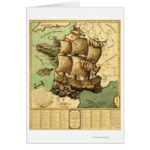 France Représentée comme une carte panoramique de 