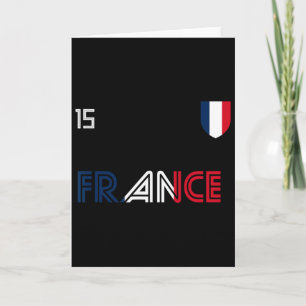 France Retro Soccer French Flag  Card
