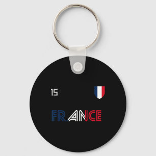 France Retro Soccer French Flag  Keychain