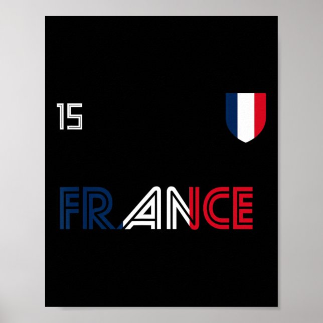 France Retro Soccer French Flag  Poster (Front)