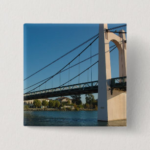 France, Rhone-Alps, Condrieu, bridge across 2 Inch Square Button