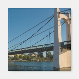 France, Rhone-Alps, Condrieu, bridge across 2 Magnet
