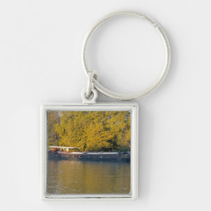 France, Rhone River, near Avignon, barge along Keychain