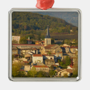 France, Rhone River, town near Vienne Metal Ornament