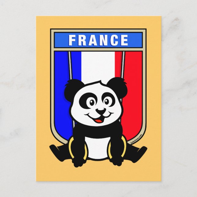 France Rings Panda Postcard (Front)