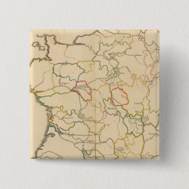 France Rivers 2 Inch Square Button (Front)