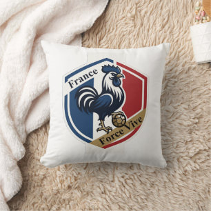 France Rooster Storm, French Flag Legacy Gift Throw Pillow