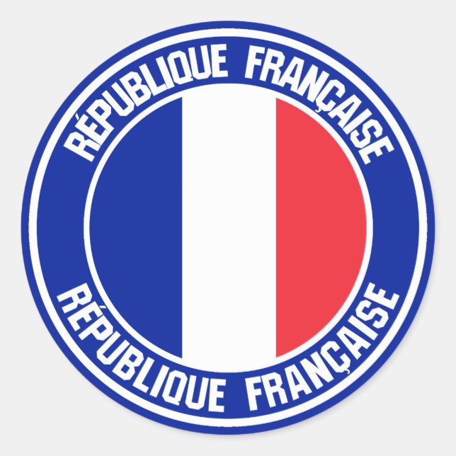 France Round Emblem Classic Round Sticker (Front)