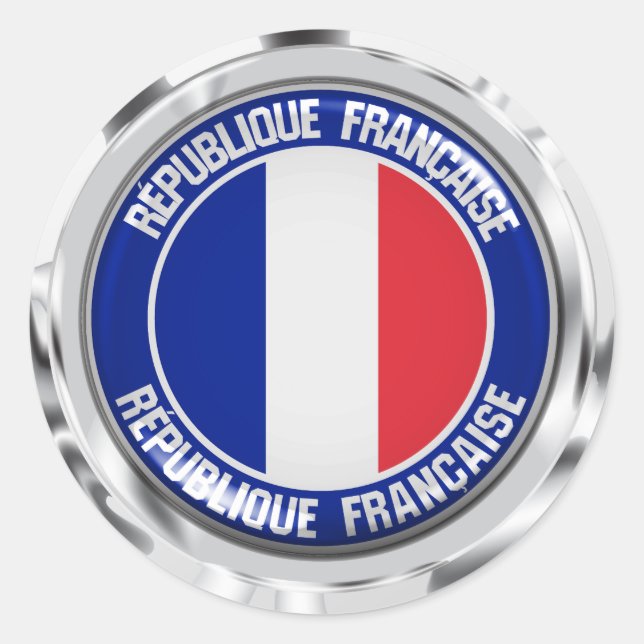 France Round Emblem Classic Round Sticker (Front)