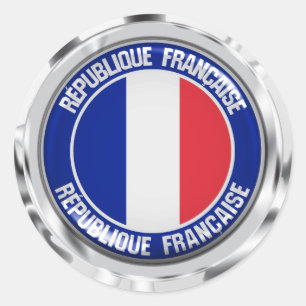 France Round Emblem Classic Round Sticker