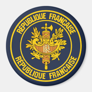 France Round Emblem Magnet