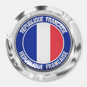 France Round Emblem Magnet