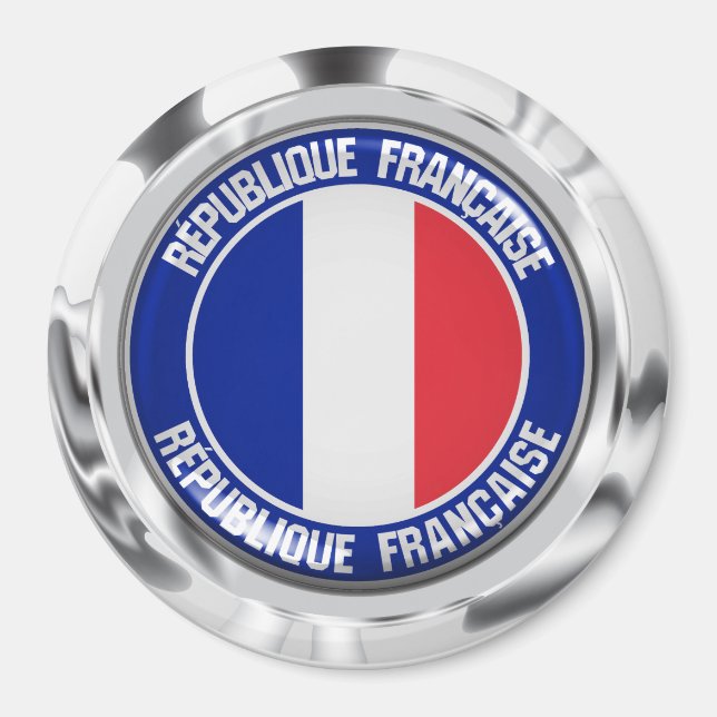 France Round Emblem Magnet (Front)