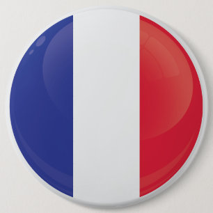 France  Round Icon Flag 6 Inch Round Button