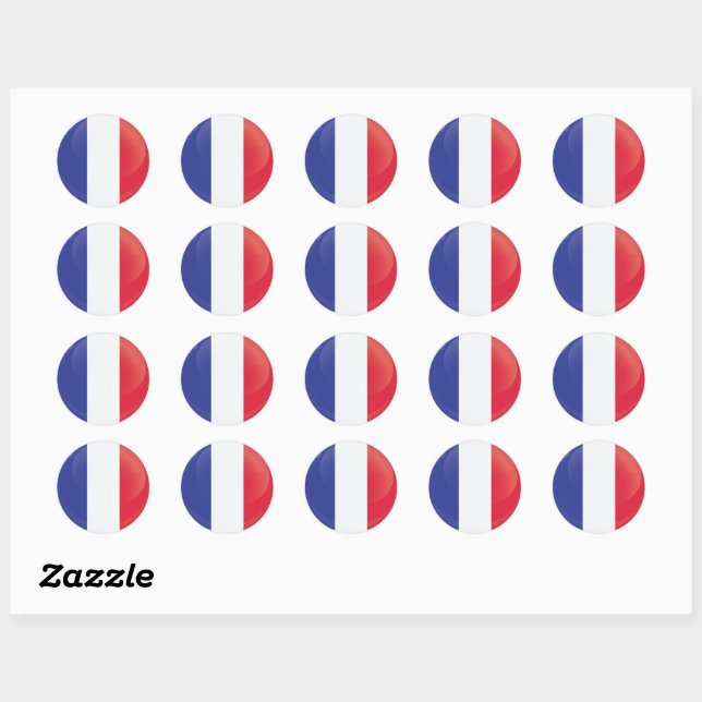 France  Round Icon Flag Classic Round Sticker (Sheet)