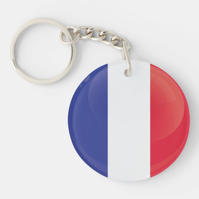 France  Round Icon Flag Keychain (Front)