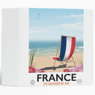 France seaside beach travel poster binder