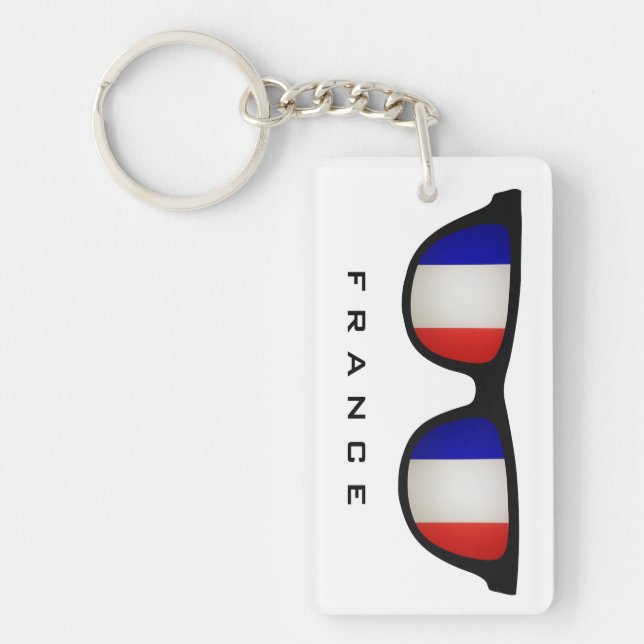 France Shades custom text & colour key chain (Front)