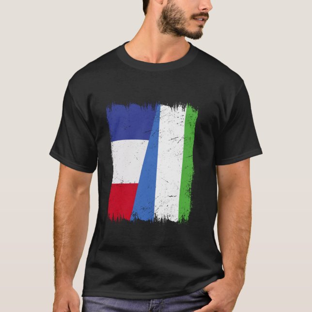 France Sierra Leone Half Flag French Sierra Leonea T-Shirt (Front)
