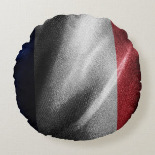 France silk flag round pillow
