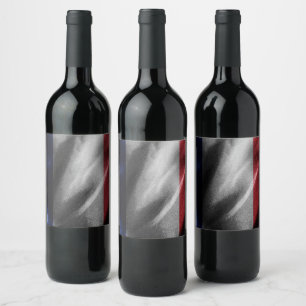 France silk flag wine label