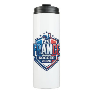 France Soccer 2026 Soccer Bold Country Typography Thermal Tumbler