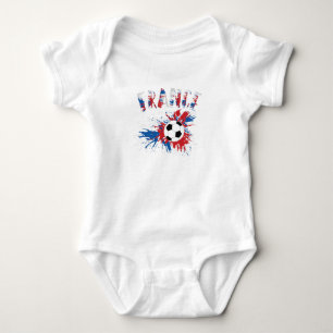 France Soccer Ball Grunge Flag Baby Bodysuit