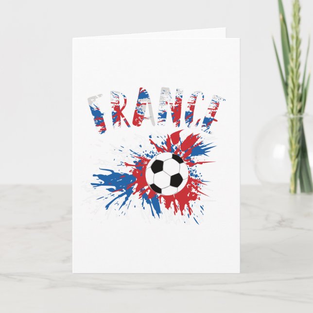 France Soccer Ball Grunge Flag Card (Front)