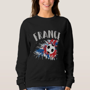 France Soccer Ball Grunge Flag Sweatshirt