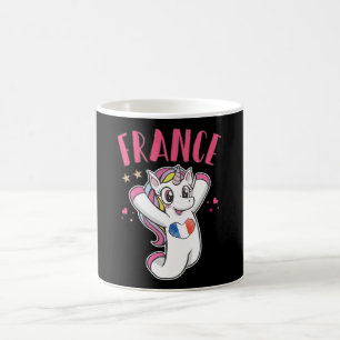 France Soccer Fan Unicorn with heart flag Coffee Mug