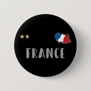 France Soccer Football Fan Shirt French Flag 2 Inch Round Button