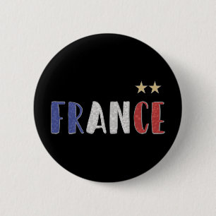 France Soccer Football Fan Shirt French Flag 2 Inch Round Button