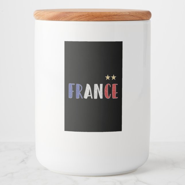 France Soccer Football Fan Shirt French Flag Food Label (Front)
