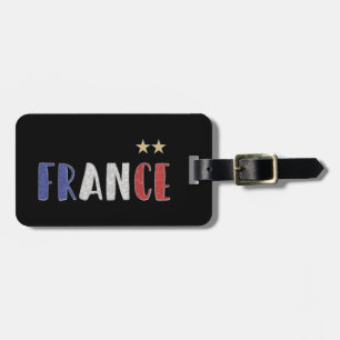 France Soccer Football Fan Shirt French Flag Luggage Tag