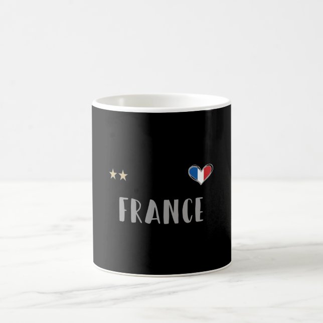 France Soccer Football Fan Shirt with Heart Coffee Mug (Center)