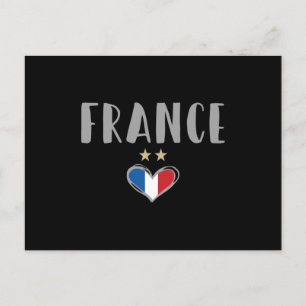 France Soccer Football Fan Shirt with Heart Postcard