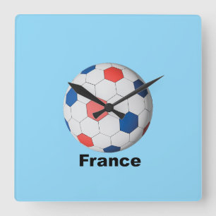 France Soccer Square Wall Clock