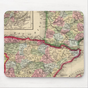France, Spain, Portugal Map by Mitchell Mouse Pad