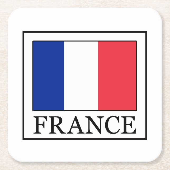 France Square Paper Coaster (Front)