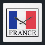 France Square Wall Clock<br><div class="desc">France</div>