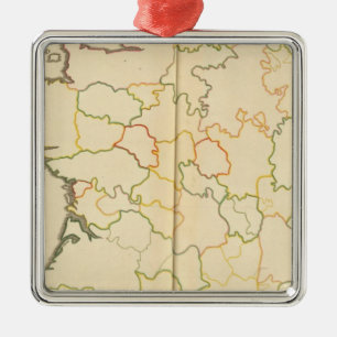 France Subdivisions Outline Metal Ornament