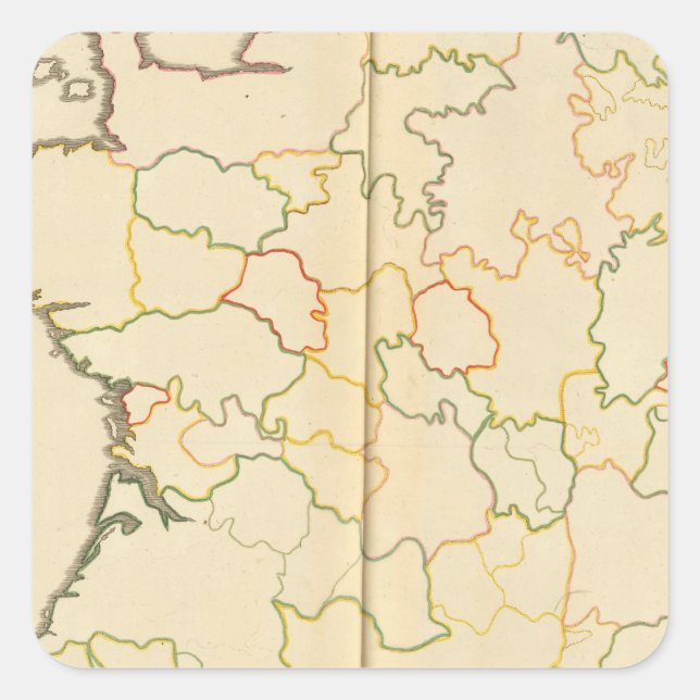 France Subdivisions Outline Square Sticker (Front)