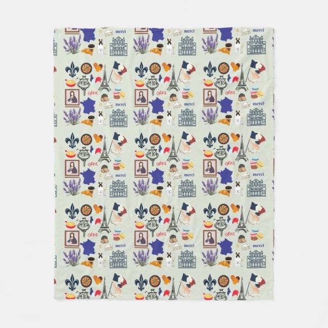 France Symbols Fleece Blanket (Front)