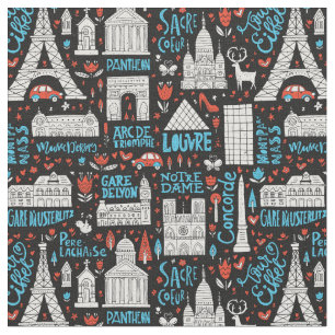 France   Symbols Pattern Fabric