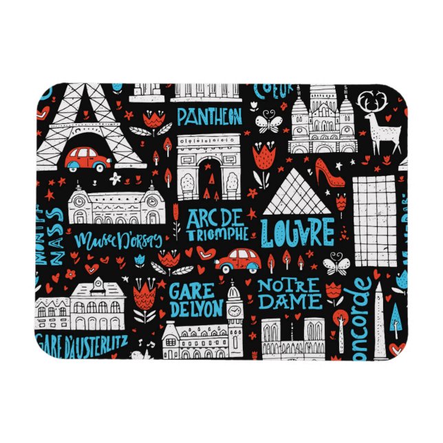 France | Symbols Pattern Magnet (Horizontal)