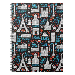 France Symbols Pattern Notebook