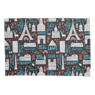 France Symbols Pattern Pillowcase