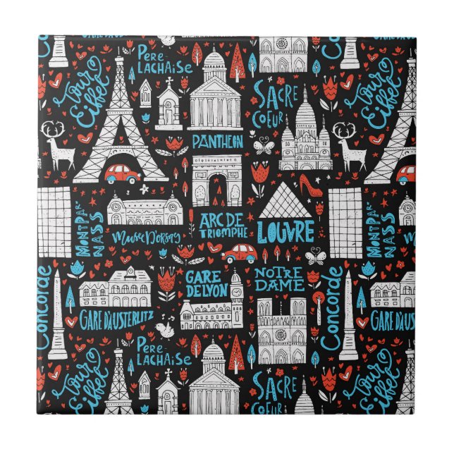 France | Symbols Pattern Tile (Front)