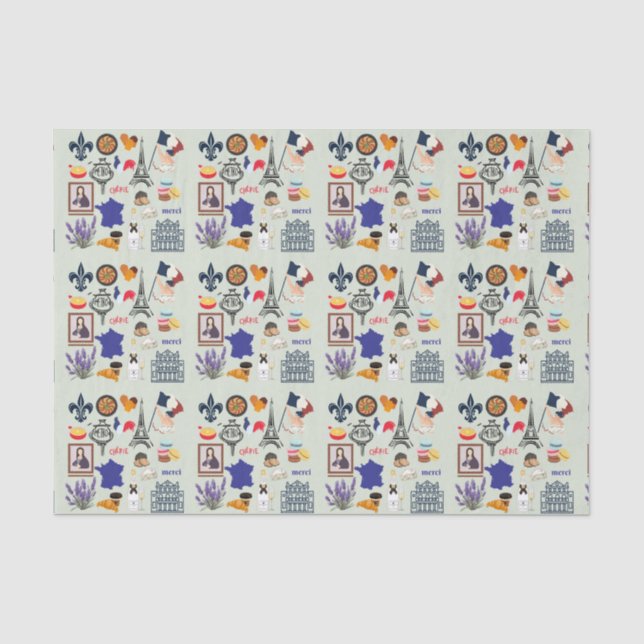 France Symbols Tissue Paper (Front)